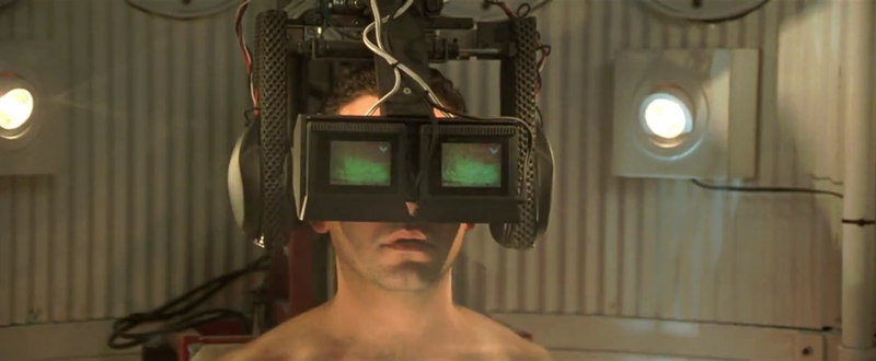 Charlie tries out the earlier model of the Occulus Rift prototype... there was to be side effects...